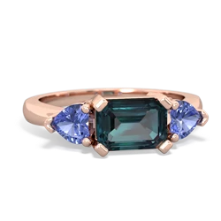 Alexandrite Three Stone 14K Rose Gold ring R5235