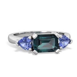 Alexandrite Three Stone 14K White Gold ring R5235