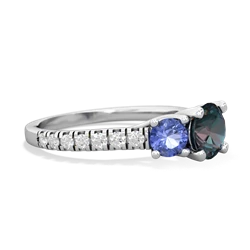 Alexandrite Pave Trellis 14K White Gold ring R5500