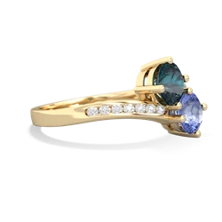 Alexandrite Channel Set Two Stone 14K Yellow Gold ring R5303