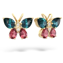 Alexandrite Butterfly 14K Yellow Gold earrings E2215