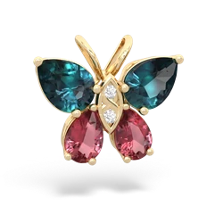 Alexandrite Butterfly 14K Yellow Gold pendant P2215