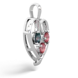 Alexandrite Glowing Heart 14K White Gold pendant P2233