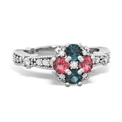 Alexandrite Sparkling Tiara Cluster 14K White Gold ring R26293RD