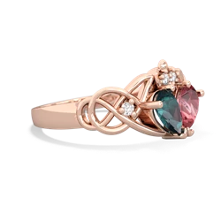 Alexandrite 'One Heart' Celtic Knot Claddagh 14K Rose Gold ring R5322