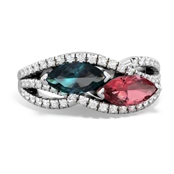 Alexandrite Diamond Rivers 14K White Gold ring R3070