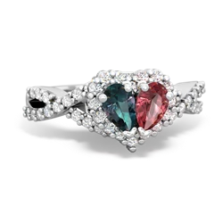 Alexandrite Diamond Twist 'One Heart' 14K White Gold ring R2640HRT