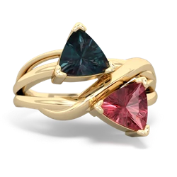 Alexandrite Split Band Swirl 14K Yellow Gold ring R2341