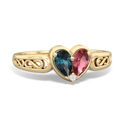 Alexandrite Filligree 'One Heart' 14K Yellow Gold ring R5070