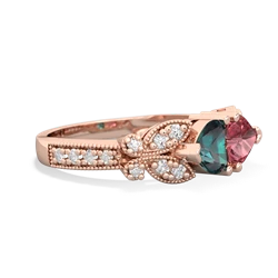 Alexandrite Diamond Butterflies 14K Rose Gold ring R5601