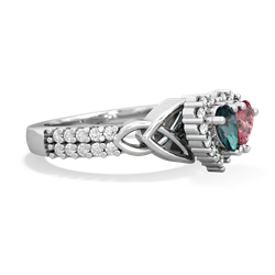 Alexandrite Celtic Knot Two Hearts As One 14K White Gold ring R2644HRT