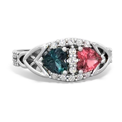 Alexandrite Sparkling Celtic Knot 14K White Gold ring R2645