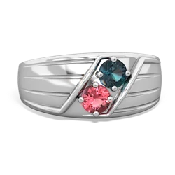 Alexandrite Men's Streamline 14K White Gold ring R0460