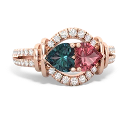 Alexandrite Art-Deco Keepsake 14K Rose Gold ring R5630