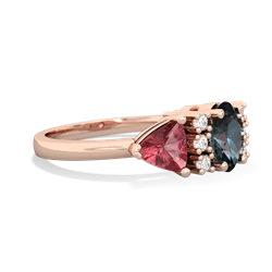 Alexandrite Antique Style Three Stone 14K Rose Gold ring R2186