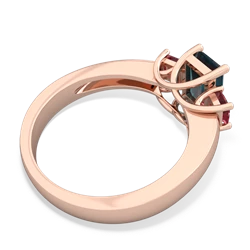 Alexandrite Three Stone Emerald-Cut Trellis 14K Rose Gold ring R4021