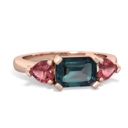 Alexandrite Three Stone 14K Rose Gold ring R5235