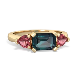 Alexandrite Three Stone 14K Yellow Gold ring R5235