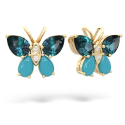 Alexandrite Butterfly 14K Yellow Gold earrings E2215