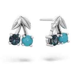 Alexandrite Sweet Cherries 14K White Gold earrings E7001