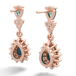 Alexandrite Halo Pear Dangle 14K Rose Gold earrings E1882