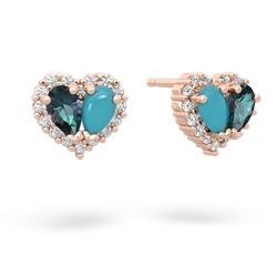 Alexandrite Halo 14K Rose Gold earrings E7008