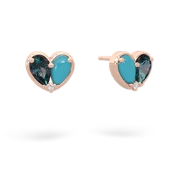 Alexandrite 'Our Heart' 14K Rose Gold earrings E5072