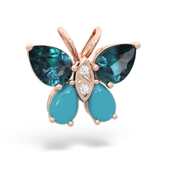 Alexandrite Butterfly 14K Rose Gold pendant P2215