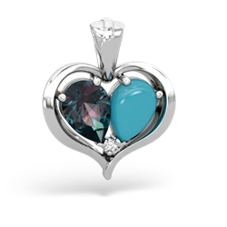 Alexandrite Two Become One 14K White Gold pendant P5330