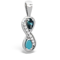 Alexandrite Diamond Infinity 14K White Gold pendant P5390