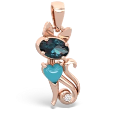 Alexandrite Kitten 14K Rose Gold pendant P5780