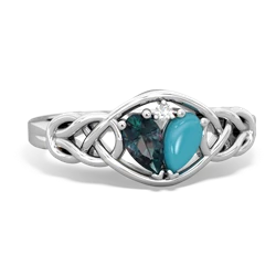 Alexandrite Celtic Love Knot 14K White Gold ring R5420