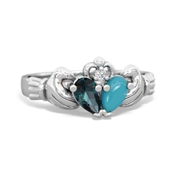 Alexandrite 'Our Heart' Claddagh 14K White Gold ring R2388