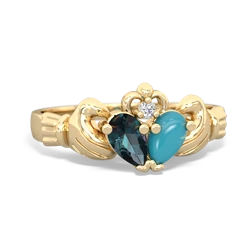 Alexandrite 'Our Heart' Claddagh 14K Yellow Gold ring R2388