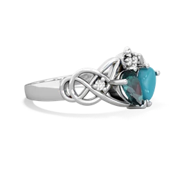 Alexandrite 'One Heart' Celtic Knot Claddagh 14K White Gold ring R5322