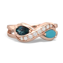 Alexandrite Diamond Infinity 14K Rose Gold ring R5390