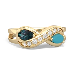 Alexandrite Diamond Infinity 14K Yellow Gold ring R5390