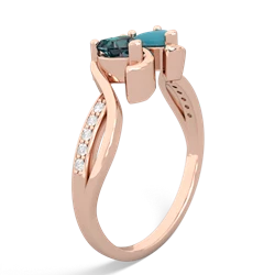 Alexandrite Side By Side 14K Rose Gold ring R3090