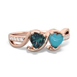 Alexandrite Side By Side 14K Rose Gold ring R3090