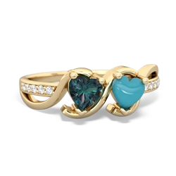 Alexandrite Side By Side 14K Yellow Gold ring R3090