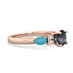 Alexandrite 6Mm Round Eternal Embrace Engagement 14K Rose Gold ring R2005