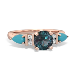 Alexandrite 6Mm Round Eternal Embrace Engagement 14K Rose Gold ring R2005