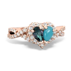 Alexandrite Diamond Twist 'One Heart' 14K Rose Gold ring R2640HRT