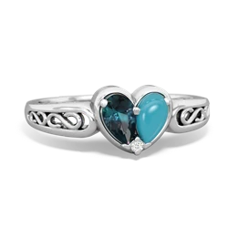 Alexandrite Filligree 'One Heart' 14K White Gold ring R5070