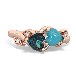 Alexandrite Floral Elegance 14K Rose Gold ring R5790