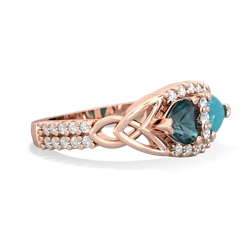 Alexandrite Sparkling Celtic Knot 14K Rose Gold ring R2645