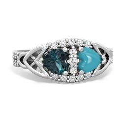 Alexandrite Sparkling Celtic Knot 14K White Gold ring R2645