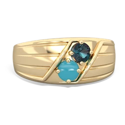 Alexandrite Men's Streamline 14K Yellow Gold ring R0460