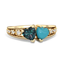 Alexandrite Heart To Heart 14K Yellow Gold ring R3342