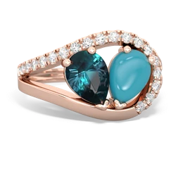 Alexandrite Nestled Heart Keepsake 14K Rose Gold ring R5650